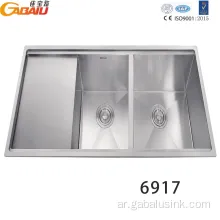 SUS 304 بالوعة المطبخ المصنوعة يدويًا من الفولاذ المقاوم للصدأ